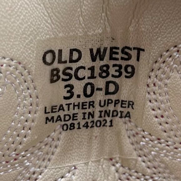 Old West Wide Square Toe 3 Kids Pink Cowgirl Boots Western Boho Outdoors - Picture 6 of 7